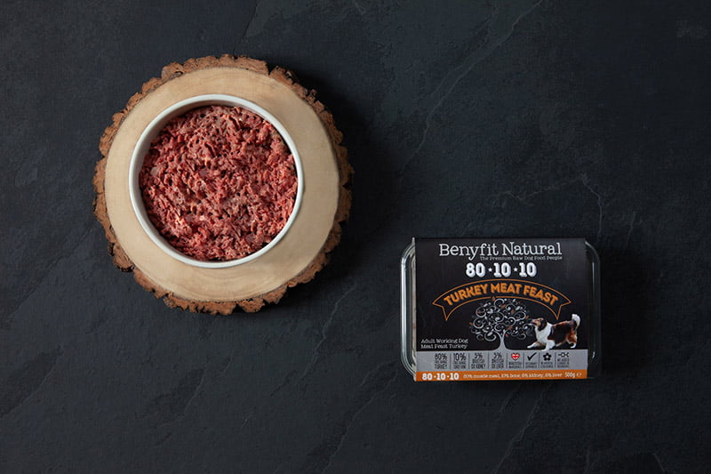 80*10*10 Turkey Meat Feast Adult Raw Working Dog Food