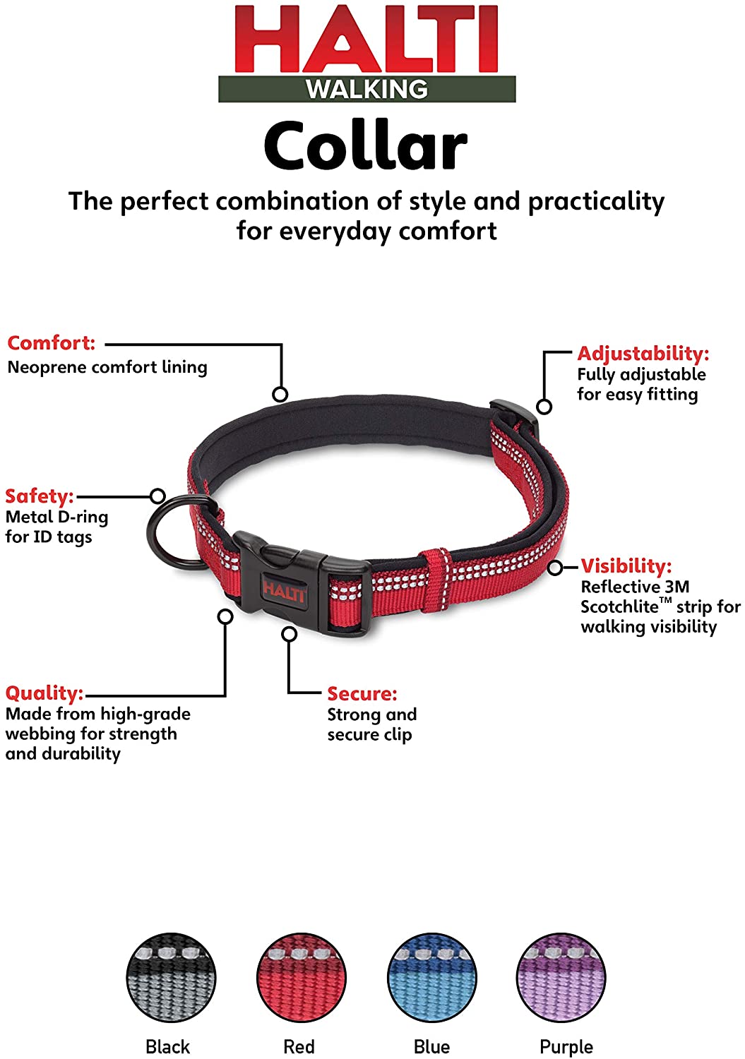 Halti Collar Medium (12"-23") Reflective - Image 2